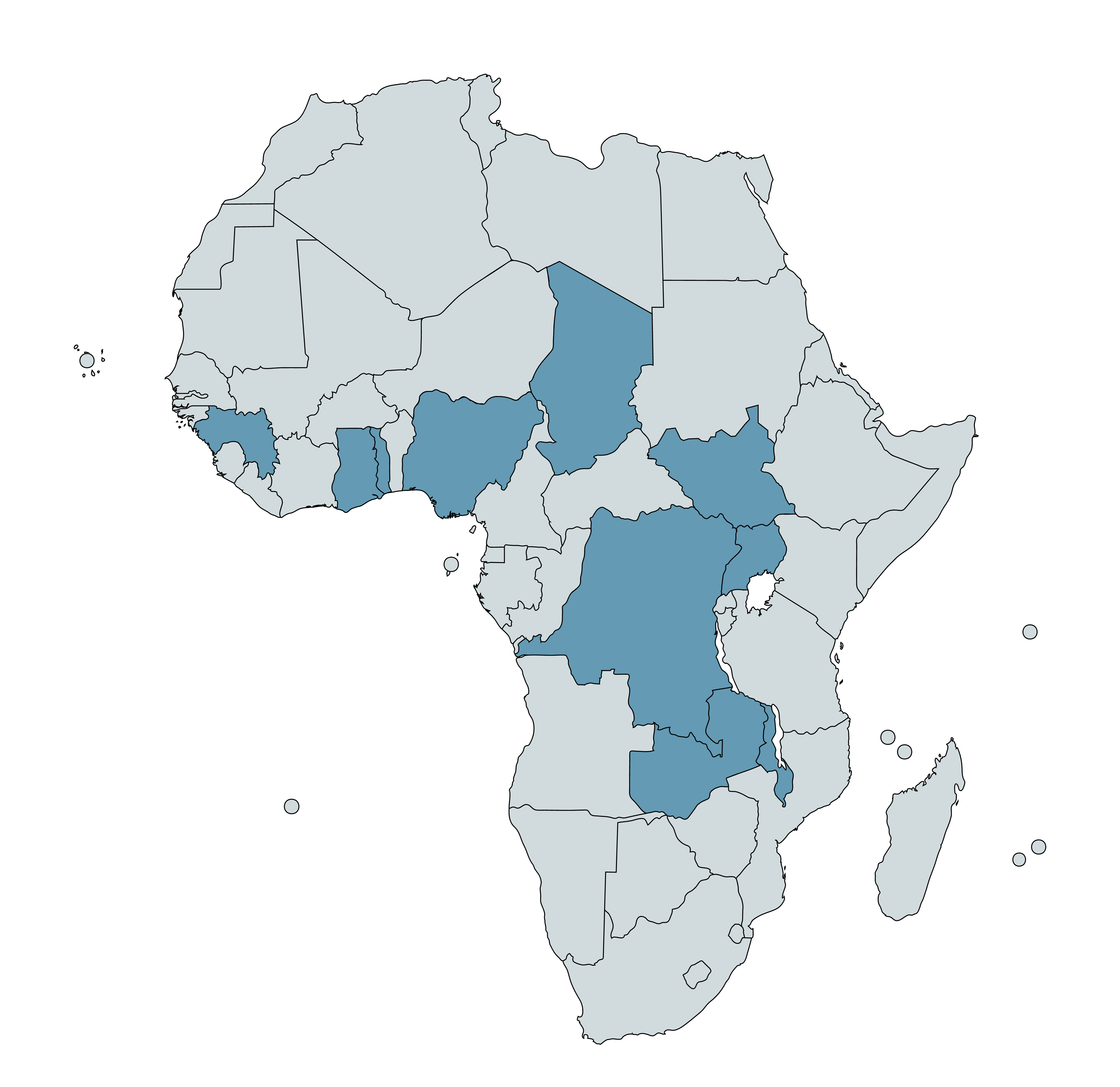 Map of countries with AMF-supported campaigns